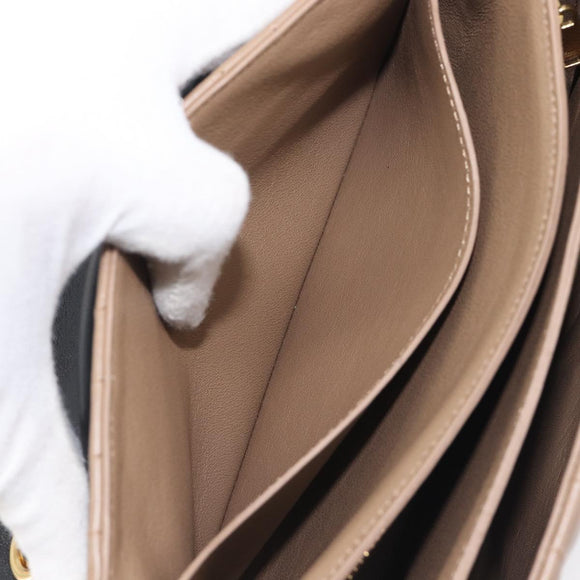 CELINE Chain Shoulder Bag Leather Brown Gold Auth LN054V