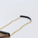 CELINE Chain Shoulder Bag Leather Brown Gold Auth LN054V-8