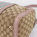 GUCCI GG Canvas Sherry Line Boston Bag 2way Beige Gold Tone 247205 Auth LN056A-16
