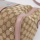 GUCCI GG Canvas Sherry Line Boston Bag 2way Beige Gold Tone 247205 Auth LN056A-18
