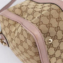 GUCCI GG Canvas Sherry Line Boston Bag 2way Beige Gold Tone 247205 Auth LN056A-19