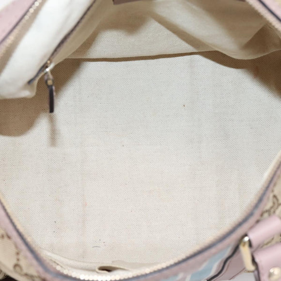 GUCCI GG Canvas Sherry Line Boston Bag 2way Beige Gold Tone 247205 Auth LN056A