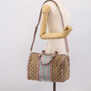 GUCCI GG Canvas Sherry Line Boston Bag 2way Beige Gold Tone 247205 Auth LN056A-26