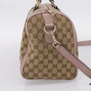 GUCCI GG Canvas Sherry Line Boston Bag 2way Beige Gold Tone 247205 Auth LN056A-3
