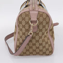 GUCCI GG Canvas Sherry Line Boston Bag 2way Beige Gold Tone 247205 Auth LN056A-4