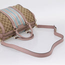 GUCCI GG Canvas Sherry Line Boston Bag 2way Beige Gold Tone 247205 Auth LN056A-8