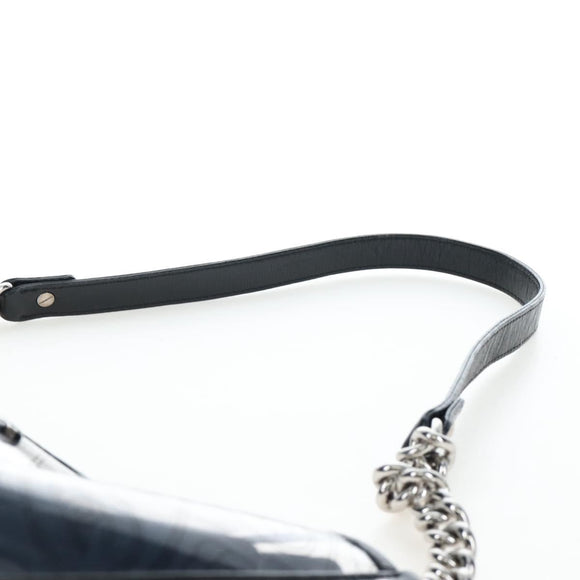CHANEL Icon Chain Shoulder Bag Vinyl Clear Silver CC Auth LN057M