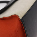 CELINE Trapeze Hand Bag Canvas 2way Orange Gold Tone Auth LN058A-12