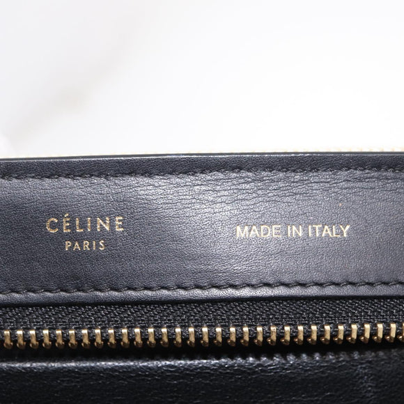CELINE Trapeze Hand Bag Canvas 2way Orange Gold Tone Auth LN058A