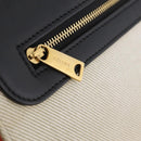 CELINE Trapeze Hand Bag Canvas 2way Orange Gold Tone Auth LN058A-27
