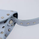 CELINE Shoulder Bag Leather Light Blue Silver Auth LN059A-10
