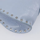 CELINE Shoulder Bag Leather Light Blue Silver Auth LN059A-15
