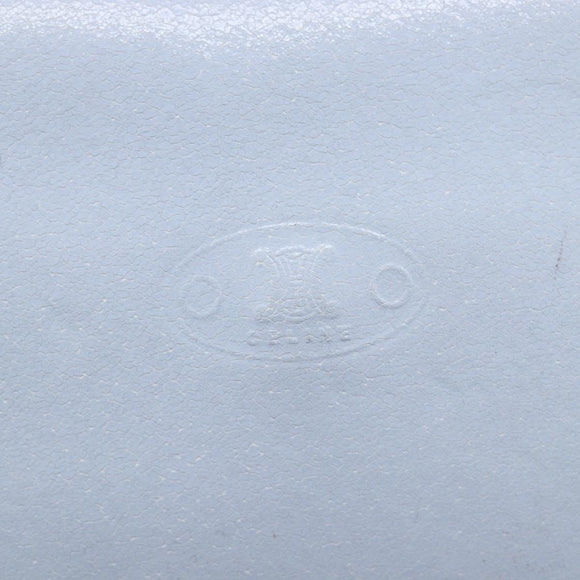 CELINE Shoulder Bag Leather Light Blue Silver Auth LN059A