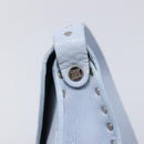 CELINE Shoulder Bag Leather Light Blue Silver Auth LN059A-19