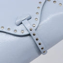 CELINE Shoulder Bag Leather Light Blue Silver Auth LN059A-21