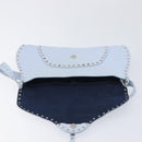 CELINE Shoulder Bag Leather Light Blue Silver Auth LN059A-22