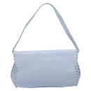 CELINE Shoulder Bag Leather Light Blue Silver Auth LN059A-3