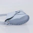 CELINE Shoulder Bag Leather Light Blue Silver Auth LN059A-5