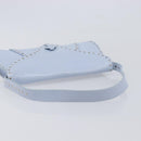 CELINE Shoulder Bag Leather Light Blue Silver Auth LN059A-7