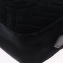 GUCCI GG Marmont Chain Shoulder Bag Velor Black Gold Tone 448065 Auth LN060V-18