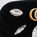 GUCCI GG Marmont Chain Shoulder Bag Velor Black Gold Tone 448065 Auth LN060V-20