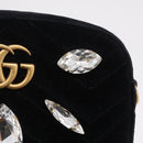 GUCCI GG Marmont Chain Shoulder Bag Velor Black Gold Tone 448065 Auth LN060V-22