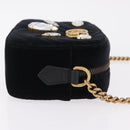GUCCI GG Marmont Chain Shoulder Bag Velor Black Gold Tone 448065 Auth LN060V-3