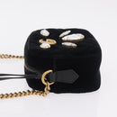 GUCCI GG Marmont Chain Shoulder Bag Velor Black Gold Tone 448065 Auth LN060V-4