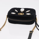 GUCCI GG Marmont Chain Shoulder Bag Velor Black Gold Tone 448065 Auth LN060V-6