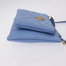 GUCCI GG Marmont Shoulder Bag Leather Light Blue Gold Tone 453878 Auth LN063V-4