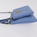 GUCCI GG Marmont Shoulder Bag Leather Light Blue Gold Tone 453878 Auth LN063V-5