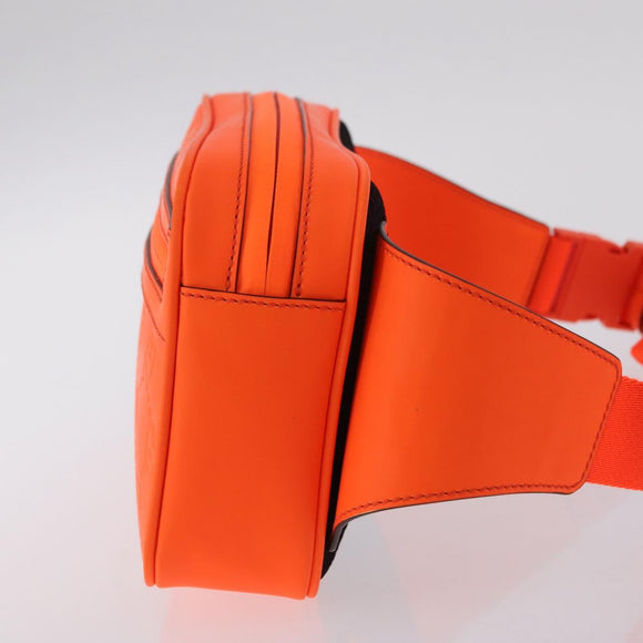 GUCCI GuccissimaGG Waist Bag Leather Orange Silver 771422 Auth LN064V