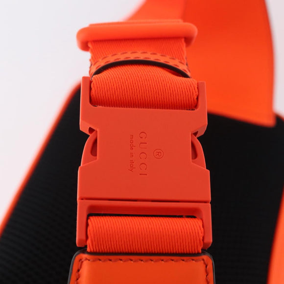 GUCCI GuccissimaGG Waist Bag Leather Orange Silver 771422 Auth LN064V
