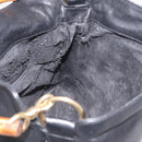GUCCI Bamboo Shoulder Bag Leather Black Gold Tone 001 1998 1638 Auth LN065-16