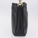 GUCCI Bamboo Shoulder Bag Leather Black Gold Tone 001 1998 1638 Auth LN065-4