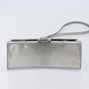 Balenciaga Hour Glass Hand Bag Leather 2way Silver 592833 Auth LN068A-5