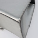 Balenciaga Hour Glass Hand Bag Leather 2way Silver 592833 Auth LN068A-18