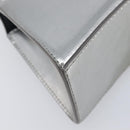 Balenciaga Hour Glass Hand Bag Leather 2way Silver 592833 Auth LN068A-19