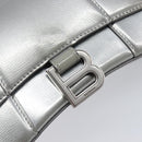 Balenciaga Hour Glass Hand Bag Leather 2way Silver 592833 Auth LN068A-20