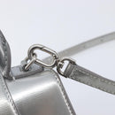 Balenciaga Hour Glass Hand Bag Leather 2way Silver 592833 Auth LN068A-21