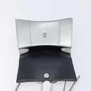 Balenciaga Hour Glass Hand Bag Leather 2way Silver 592833 Auth LN068A-10