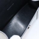 Balenciaga Hour Glass Hand Bag Leather 2way Silver 592833 Auth LN068A-11