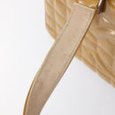 CHANEL Choco Bar Hand Bag Patent Yellow Silver CC Auth LN069-19