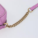 GUCCI GG Marmont Chain Shoulder Bag Leather Pink Gold Tone 447632 Auth LN071A-9