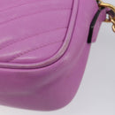 GUCCI GG Marmont Chain Shoulder Bag Leather Pink Gold Tone 447632 Auth LN071A-17