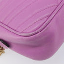 GUCCI GG Marmont Chain Shoulder Bag Leather Pink Gold Tone 447632 Auth LN071A-18