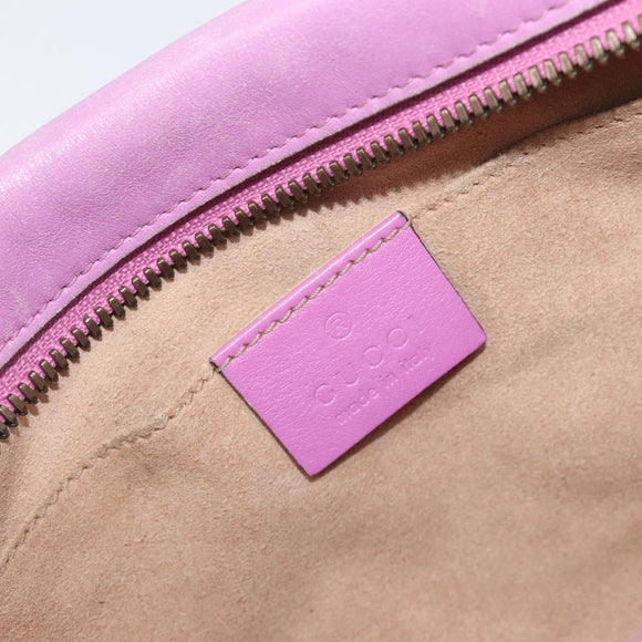 GUCCI GG Marmont Chain Shoulder Bag Leather Pink Gold Tone 447632 Auth LN071A