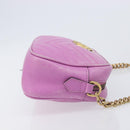GUCCI GG Marmont Chain Shoulder Bag Leather Pink Gold Tone 447632 Auth LN071A-3