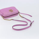 GUCCI GG Marmont Chain Shoulder Bag Leather Pink Gold Tone 447632 Auth LN071A-7