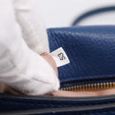 Miu Miu Madras Hand Bag Leather 2way Navy Gold Tone Auth LN072A-12
